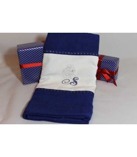 Cadou de Craciun prosop personalizat si decorat culoare albastra