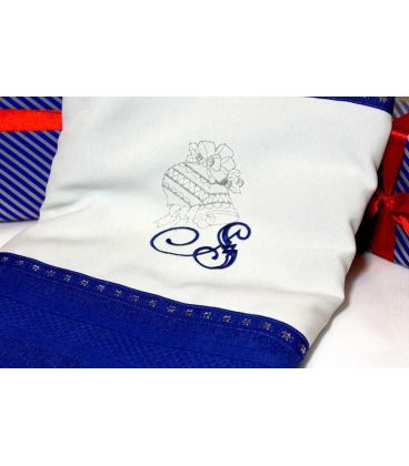 Cadou de Craciun prosop personalizat si decorat culoare albastra