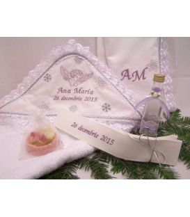 Trusou botez personalizat ingeras si fulgi de nea