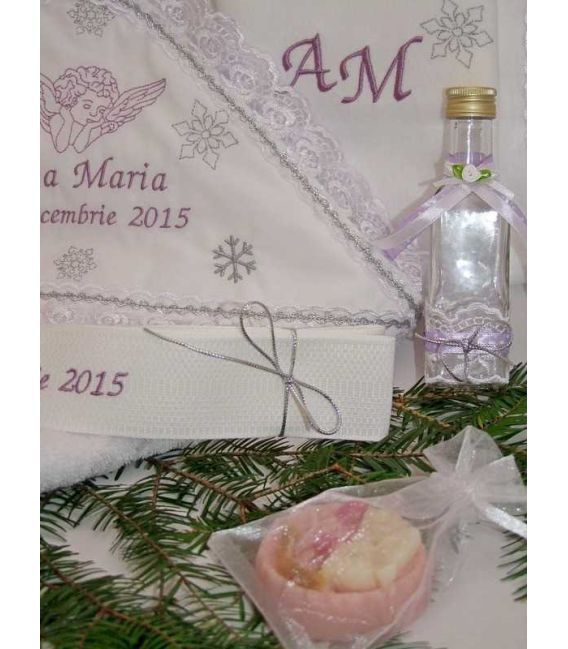 Trusou botez personalizat ingeras si fulgi de nea
