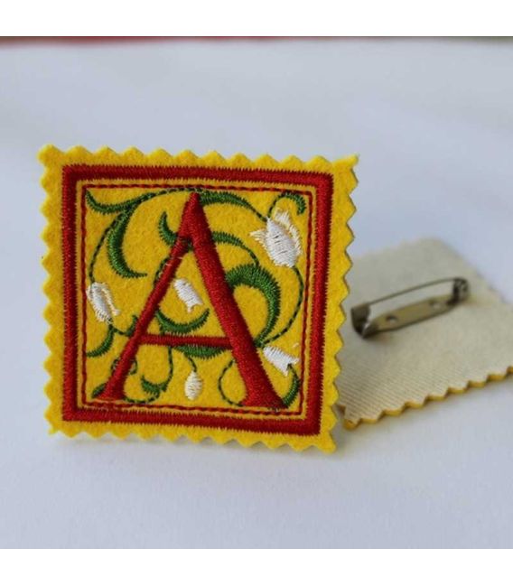 Marturie botez personalizata monograma A