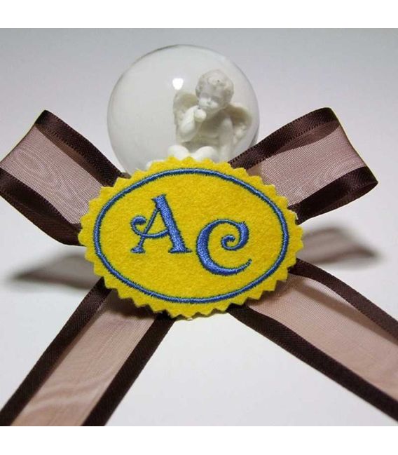 Marturie botez personalizata monograme AC