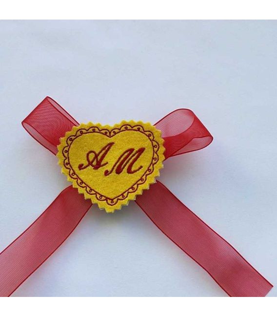 Marturie botez personalizata inimioara cu monograme AM