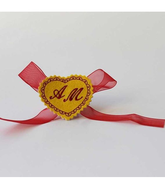 Marturie botez personalizata inimioara cu monograme AM