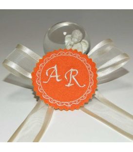 Marturie botez personalizata cu monograme AR