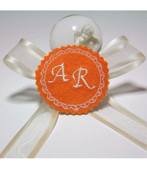 Marturie botez personalizata cu monograme AR