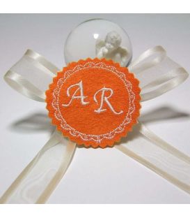 Marturie botez personalizata cu monograme AR