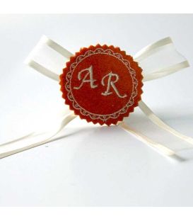 Marturie botez personalizata cu monograme AR