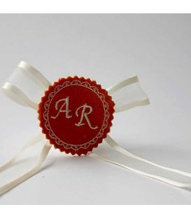 Marturie botez personalizata cu monograme AR