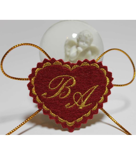 Marturie botez personalizata cu monograme BA