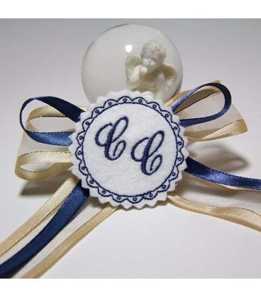 Marturie botez personalizata cu monograme C
