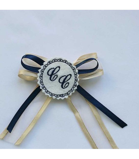 Marturie botez personalizata cu monograme C