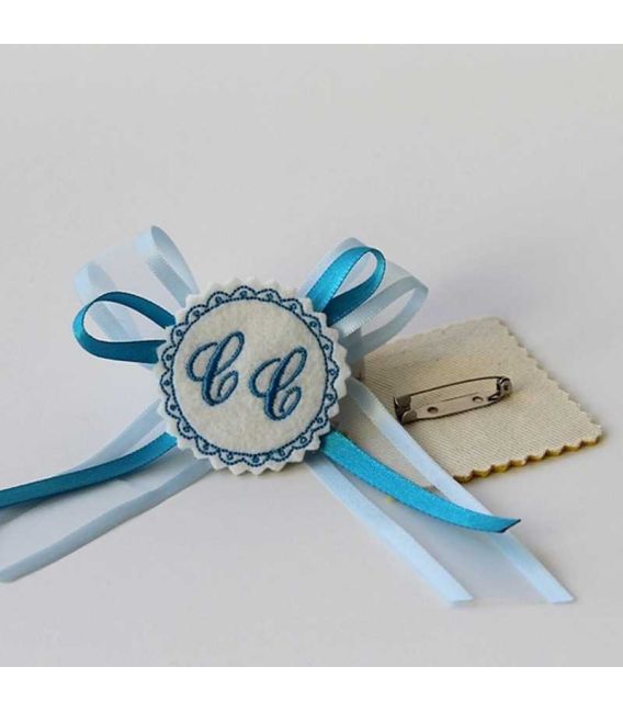 Marturie botez personalizata cu monograme C