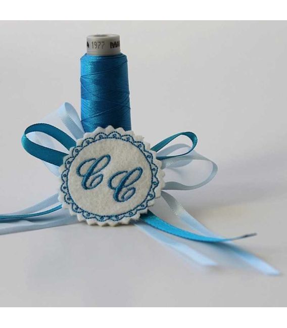 Marturie botez personalizata cu monograme C