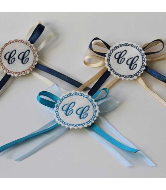 Marturie botez personalizata cu monograme C