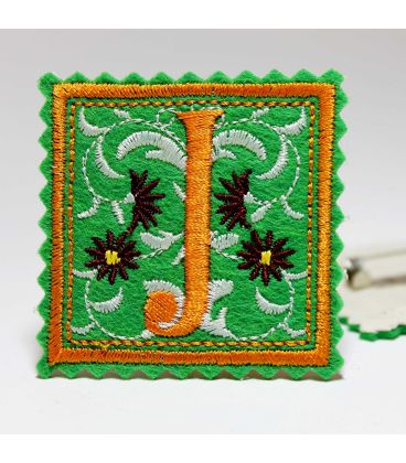 Marturie botez personalizata cu monograme J