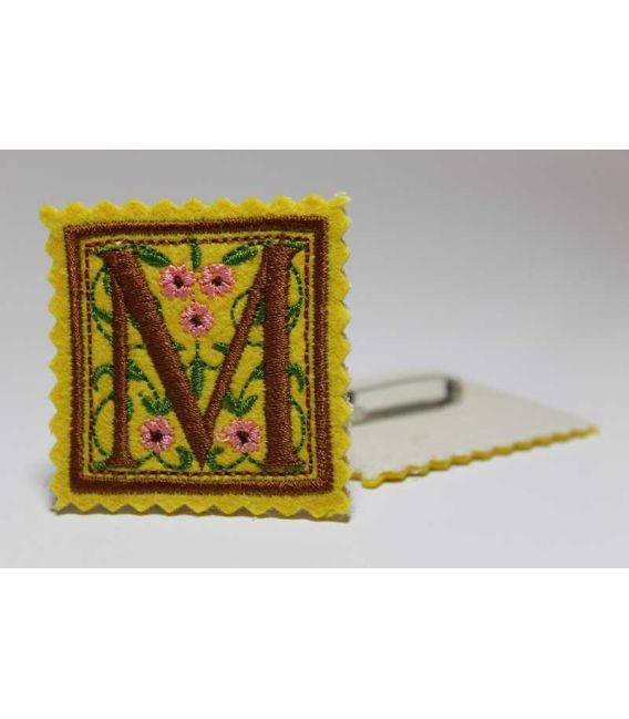 Marturie botez personalizata cu monograme M