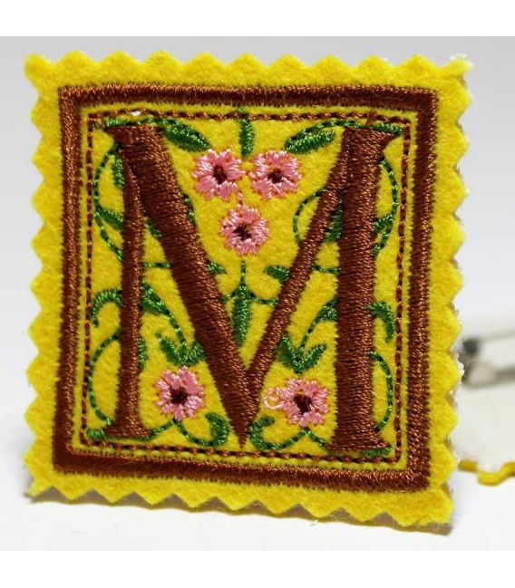 Marturie botez personalizata cu monograme M