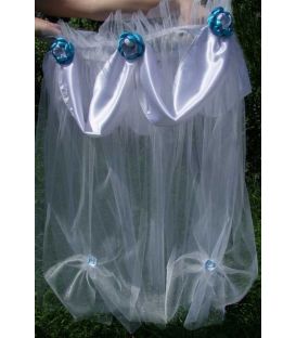 Decor cristelnita botez flori albastre