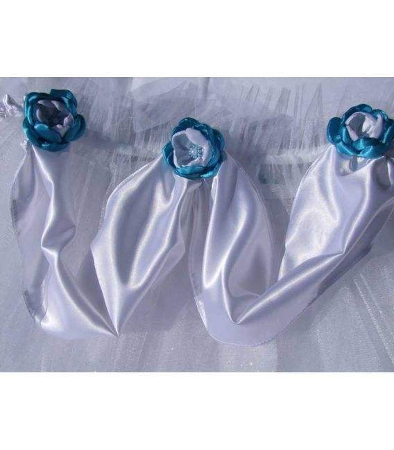 Decor cristelnita botez flori albastre