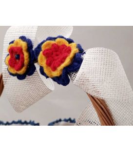 Cosulet botez traditional decorat culoare albastra