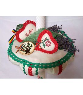 Lumanare botez traditionala ceramica Horezu