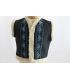 Costumas botez vestuta albastru inchis brodata traditional