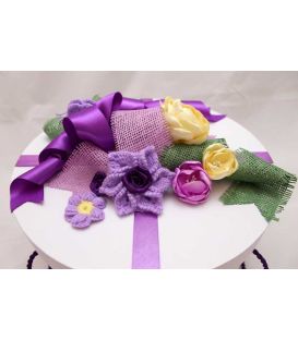Cutie botez rotunda Ingeras si Crin decoratiuni crosetate