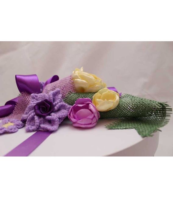 Cutie botez rotunda Ingeras si Crin decoratiuni crosetate
