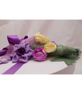 Cutie botez rotunda Ingeras si Crin decoratiuni crosetate