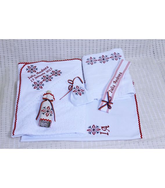 Trusouri botez traditionale - Trusou botez complet, traditional, fetite, broderie stelute