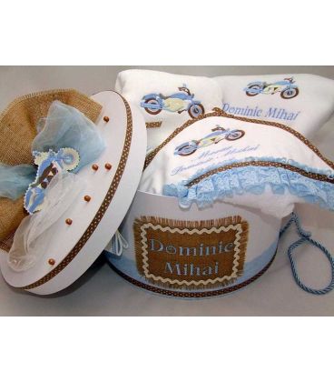 Cutie trusou botez baieti broderie motocicleta