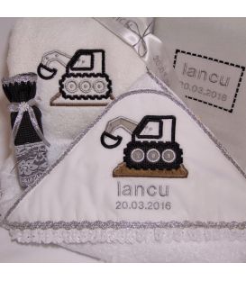Trusou botez baieti personalizat escavator