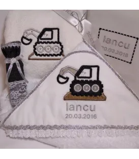 Trusou botez baieti personalizat escavator