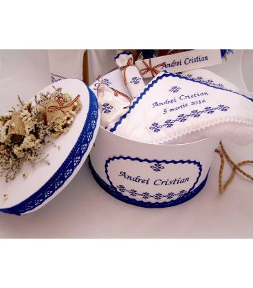 Trusouri botez traditionale - Trusou botez traditional albastru baieti sibiu