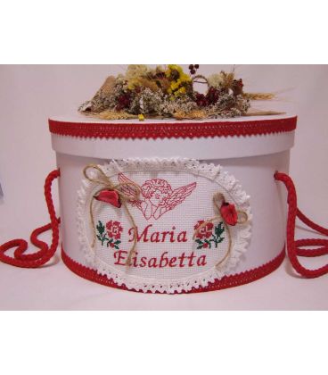 Cutie rotunda botez personalizata ingeras traditional