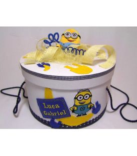 Cutie rotunda botez personalizata Minions