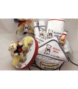 Trusou botez personalizat complet ursulet cu papion