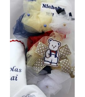 Trusou botez personalizat complet ursulet cu papion