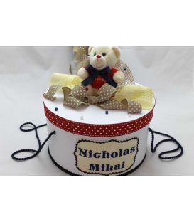 Trusou botez personalizat complet ursulet cu papion