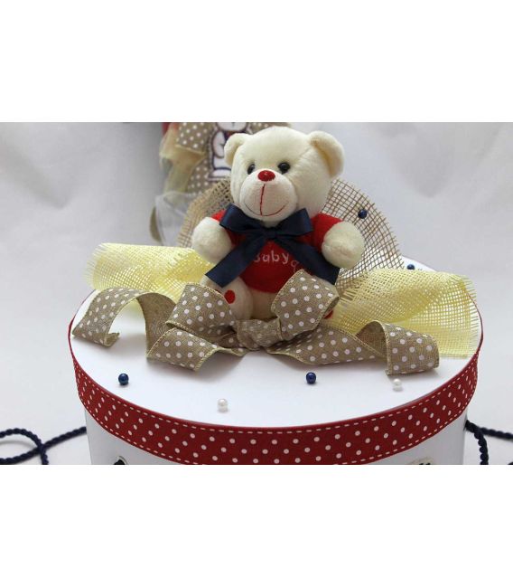 Trusou botez personalizat complet ursulet cu papion