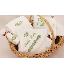 Set traditional de botez verde si gri