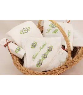 Set traditional de botez verde si gri
