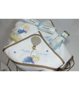 Trusou botez personalizat si cutie botez bebelus si balon