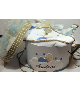 Trusou botez personalizat si cutie botez bebelus si balon