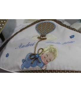 Trusou botez personalizat si cutie botez bebelus si balon