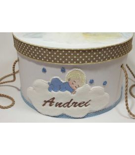 Trusou botez personalizat si cutie botez bebelus si balon