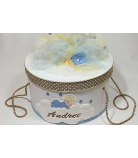 Trusou botez personalizat si cutie botez bebelus si balon