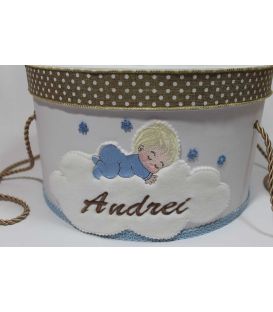 Trusou botez personalizat si cutie botez bebelus si balon