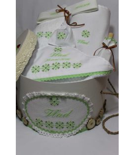 Trusouri botez traditionale - Trusou botez personalizat si cutie botez traditionale broderie stelute